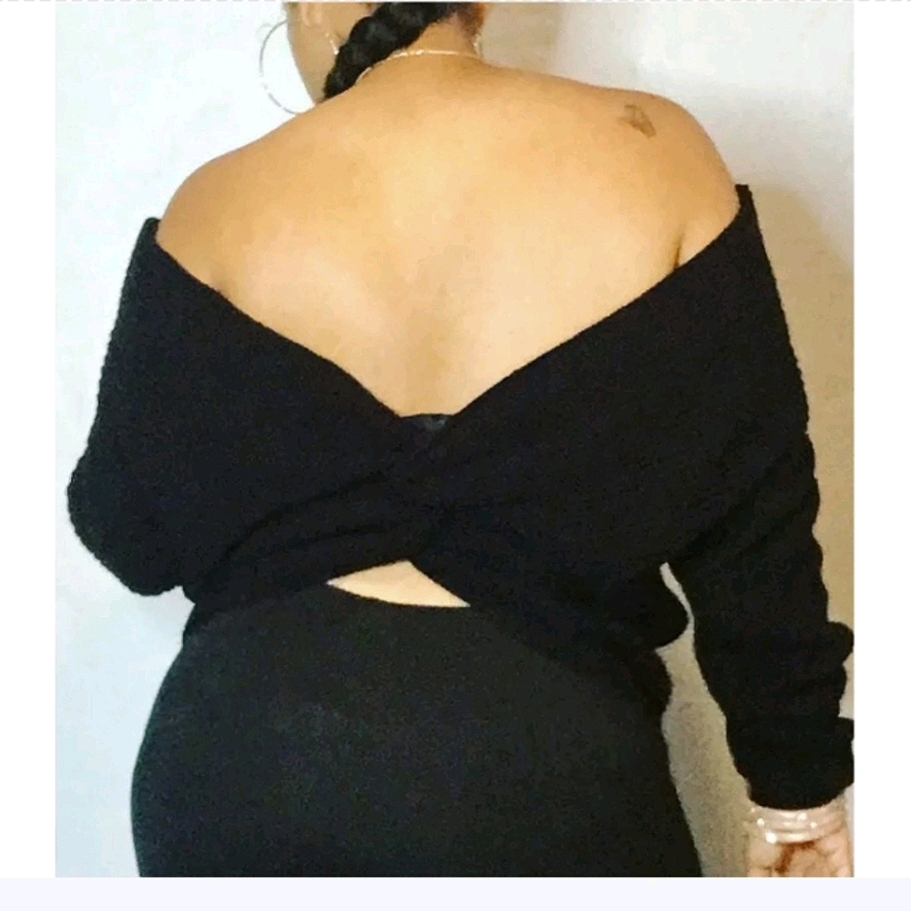 Black ots detailed sweater